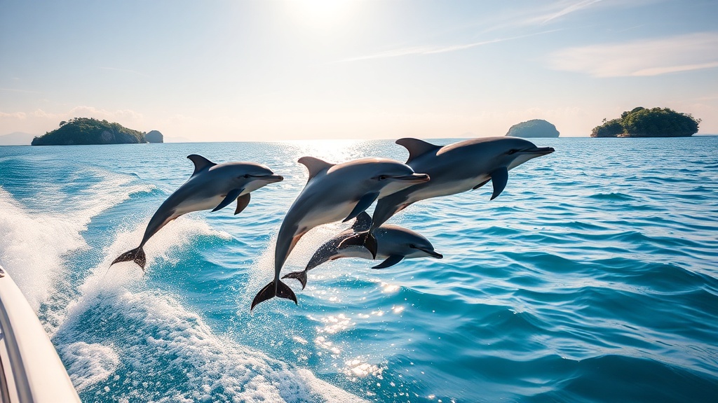 Dolphin watching catamaran near Khanom